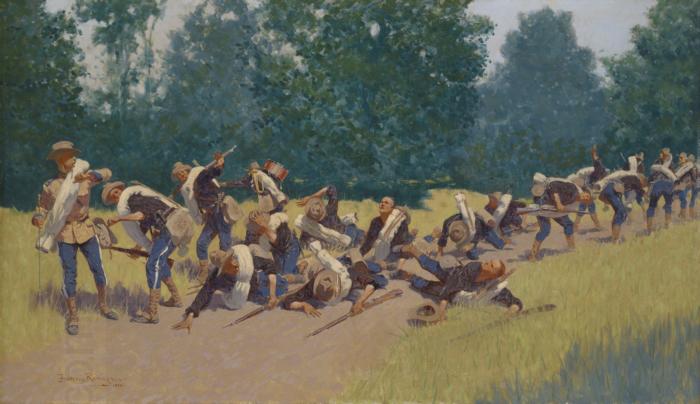 Frederic Remington The Scream of Shrapnel at San Juan Hill China oil painting art